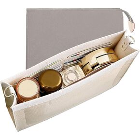 Premium Leather Purse Insert Organizer Compatible with LV Toiletry Pouch 19/26 with Gold Buckles