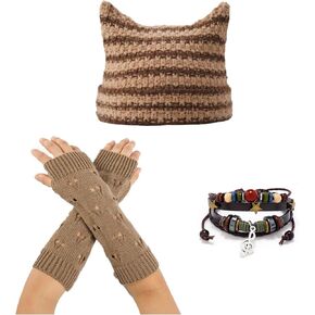 Therian Gear Y2K Emo Grunge Accessory Cat Beanie Grunge Gloves Fairycore Bracelets