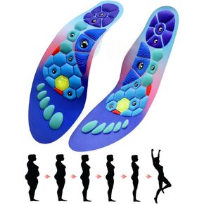 Orthopedic Acupressure Insoles for Men & Women, Reflexology Massage Foot Insoles for Pain Relief, Comfortable Support for Daily Use (Blue Pink, L(Men 8-12/Women 9-13))
