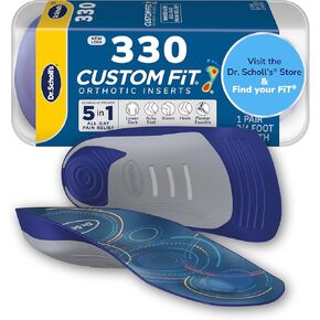 Dr. Scholl’s Custom Fit Orthotics 3/4 Length Inserts CF 330, 5-in-1 All-Day Pain Relief for Feet, Lower Back, Knees, Heel & Plantar Fasciitis, Arch Support Shoe Insoles for Men Women, FSA HSA Eligible