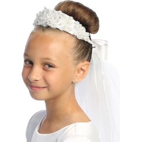 1st Communion Veils for Girls - Holy First Communion Veil for Girls 7-16 - Velos para Primera Comunion - White Veil for Kids