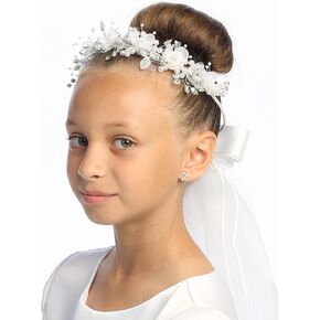 White Veil for Kids - 1st Communion Veils for Girls - Holy First Communion Veil for Girls 7-16 - Velos para Primera Comunion