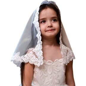 Girls Mantilla Veils Church Mass Veil First Communion Veils Lace Chapel Veil Mantilla Veils Latin Mass Church Veil