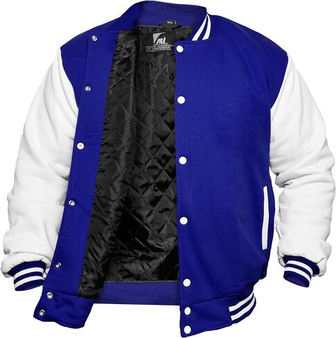 Men's Fashion Varsity Jacket Causal Slim Fit Cotton Letterman Baseball Bomber Jackets in Saudi Arabia