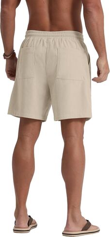Sailwind Men's Casual Corduroy Shorts Lightweight Elastic Waist Drawstring Summer Beach Shorts in Saudi Arabia