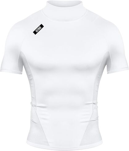 Nxtrnd Men's Turtleneck Compression T-Shirt, Short Sleeve Mock Neck in Saudi Arabia