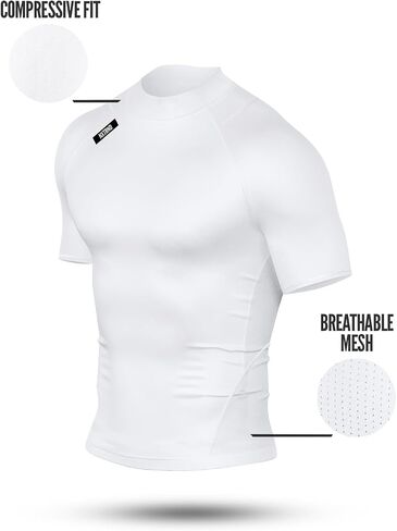 Nxtrnd Men's Turtleneck Compression T-Shirt, Short Sleeve Mock Neck in Saudi Arabia