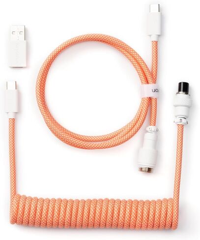 Keychron Custom Coiled Aviator USB Cable - Light Purple in Saudi Arabia