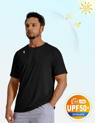 رجال UPF 50+ حماية من أشعة الشمس قمصان رياضية قصيرة الأكمام الجري تجريب صالة الألعاب الرياضية TSHIRTS قميص تجفيف سريع جاف لوقود الطفح الجلدي in Kuwait