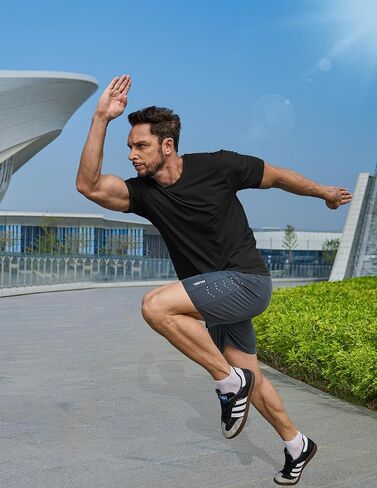 رجال UPF 50+ حماية من أشعة الشمس قمصان رياضية قصيرة الأكمام الجري تجريب صالة الألعاب الرياضية TSHIRTS قميص تجفيف سريع جاف لوقود الطفح الجلدي in Kuwait