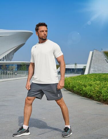 رجال UPF 50+ حماية من أشعة الشمس قمصان رياضية قصيرة الأكمام الجري تجريب صالة الألعاب الرياضية TSHIRTS قميص تجفيف سريع جاف لوقود الطفح الجلدي in Kuwait