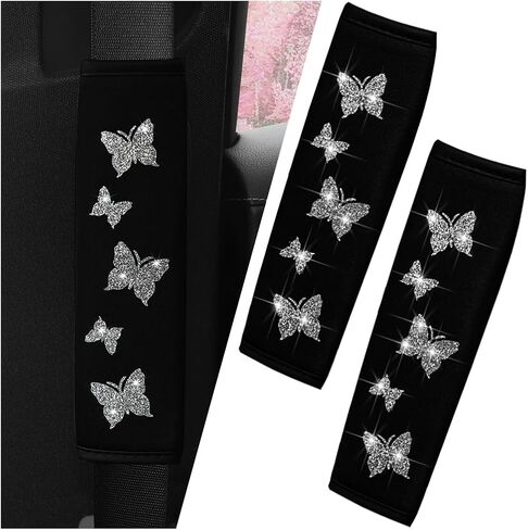 2PCS Car Seat Belt Covers, Polyester Fiber Vehicle Seatbelt Cushion Pad Protector, Automotive Safe Strap Cover Pad Help Protect Neck and Shoulder, Universal for SUV, Truck, RV（Pink） in Saudi Arabia