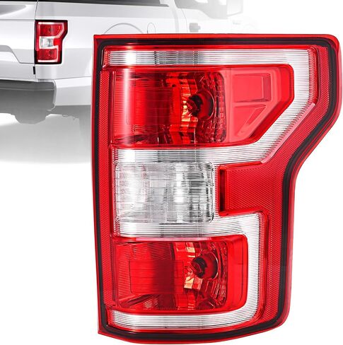 مجموعة أضواء الذيل متوافقة مع 2018 2019 2020 فورد F-150 اليمنى من جانب الراكب الجانبي مصباح الفرامل الخلفي المصباح الخلفي مع لمبة وتسخير استبدال JL3Z13404H in Kuwait