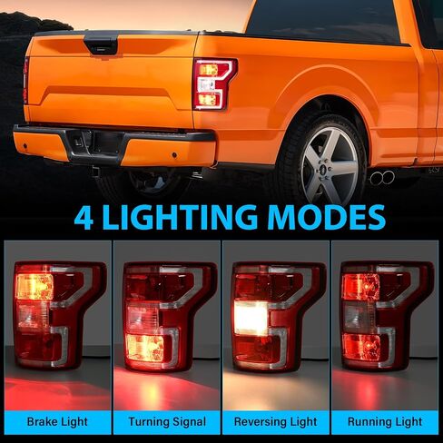 مجموعة أضواء الذيل متوافقة مع 2018 2019 2020 فورد F-150 اليمنى من جانب الراكب الجانبي مصباح الفرامل الخلفي المصباح الخلفي مع لمبة وتسخير استبدال JL3Z13404H in Kuwait