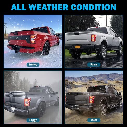 مجموعة أضواء الذيل متوافقة مع 2018 2019 2020 فورد F-150 اليمنى من جانب الراكب الجانبي مصباح الفرامل الخلفي المصباح الخلفي مع لمبة وتسخير استبدال JL3Z13404H in Kuwait