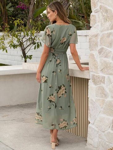 anrabess womens summer summer maxi dress discal vv neck shore shiffon boho beach 2025 Wedding Guest Dresses Long in Kuwait