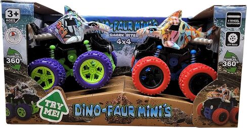 Aeromax Dino-Faur Pull Back Dinosaur Truck, Green with Red Accent in Kuwait
