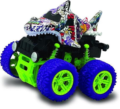 Aeromax Dino-Faur Pull Back Dinosaur Truck, Green with Red Accent in Kuwait