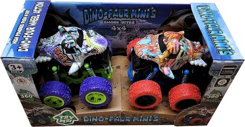 Aeromax Dino-Faur Pull Back Dinosaur Truck, Green with Red Accent in Kuwait