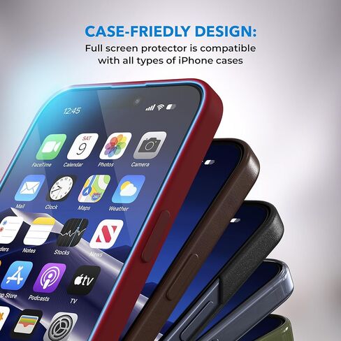 ديبا |2 عبوة| واقي شاشة مضاد للضوء الأزرق معتمد من TÜV لهاتف iPhone 12 Pro Max (6.7 بوصة) غطاء كامل من الزجاج المقسى من الحافة إلى الحافة مع صينية أدوات التثبيت السهلة in Kuwait