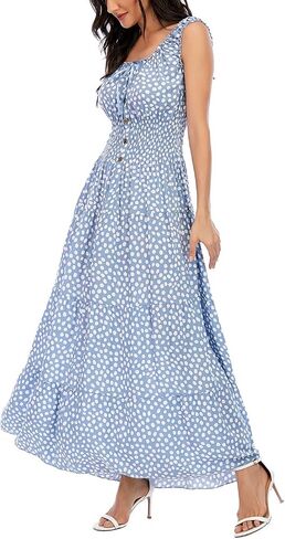 OSTOO Women's 2025 Summer Boho Floral Print Tiered Casual Flowy Long Maxi Dress in Saudi Arabia