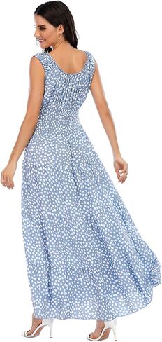 OSTOO Women's 2025 Summer Boho Floral Print Tiered Casual Flowy Long Maxi Dress in Saudi Arabia