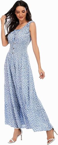 OSTOO Women's 2025 Summer Boho Floral Print Tiered Casual Flowy Long Maxi Dress in Saudi Arabia