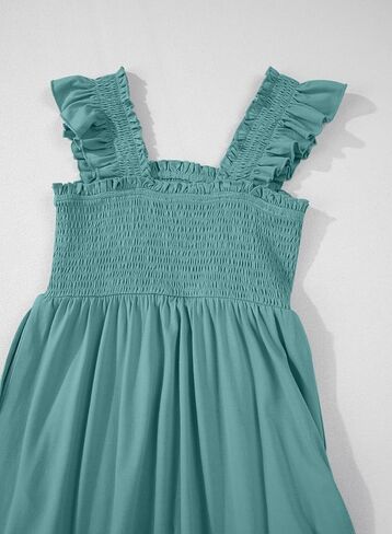 blibean Teen Girls Summer Dresses Smocked Sleeveless Sundresses with Pockets Size 6-15 Years in Saudi Arabia