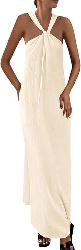 PRETTYGARDEN Womens 2025 Casual Long Summer Dresses Sleeveless Strappy Loose Flowy Beach Vacation Maxi Dress with Pockets in Kuwait