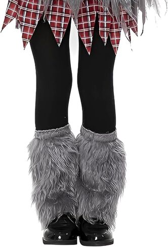 JIAHG Halloween Faux Fur Werewolf Costume Hood Hat Gloves Shoe Covers Shawl for Boys Girls Cosplay Fancy Party Accessories in Saudi Arabia