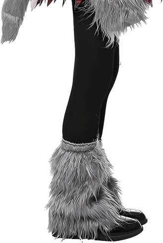 JIAHG Halloween Faux Fur Werewolf Costume Hood Hat Gloves Shoe Covers Shawl for Boys Girls Cosplay Fancy Party Accessories in Saudi Arabia