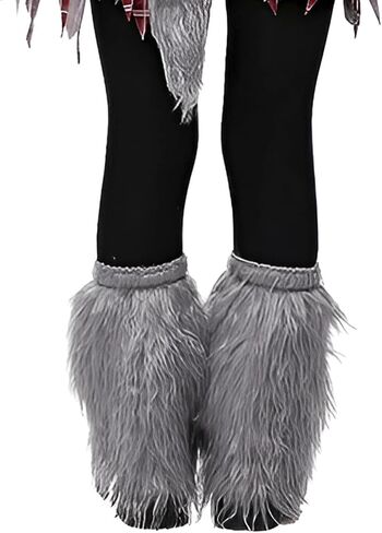JIAHG Halloween Faux Fur Werewolf Costume Hood Hat Gloves Shoe Covers Shawl for Boys Girls Cosplay Fancy Party Accessories in Saudi Arabia