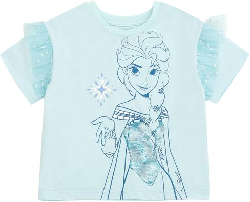Disney Junior Girls T-Shirt and Metallic Iridescent Skirt Toddler to Big Kid Sizes (2T - 14-16) in Kuwait