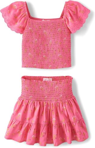 The Children's Place Girls' Smocked Top and Skirt 2 Piece Set in Saudi Arabia