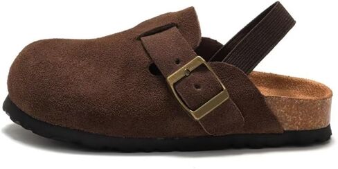 dubuto Cork Suede Clogs for Toddler Kids Boys Girls Leather Mules Footbed Sandals Potato Slippers in Saudi Arabia