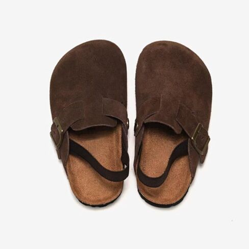 dubuto Cork Suede Clogs for Toddler Kids Boys Girls Leather Mules Footbed Sandals Potato Slippers in Saudi Arabia