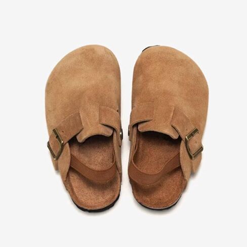dubuto Cork Suede Clogs for Toddler Kids Boys Girls Leather Mules Footbed Sandals Potato Slippers in Saudi Arabia