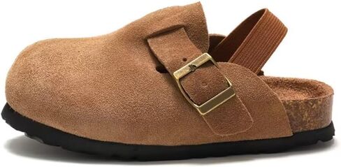 dubuto Cork Suede Clogs for Toddler Kids Boys Girls Leather Mules Footbed Sandals Potato Slippers in Saudi Arabia