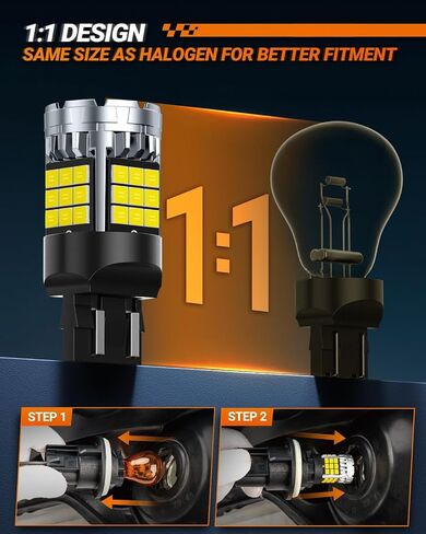 SEALIGHT 7440 7443 LED Bulb, 6000K Bright White 3000LM for 7441 992 T20 W21W 7444 LED Replacement Bulbs for Backup Reverse Lights, Turn Signal Lights, Brake Lights, Reverse Tail Lights, Pack of 2 in Saudi Arabia