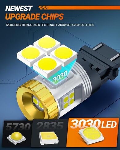 لمبة إضاءة عكسية ، 1200 ٪ أكثر إشراقًا لمبة LED ، 3156 3056 3057 4157 LED White White for Light Backup Light Lights Drl Morking Switch Lights (حزمة 2) in Kuwait