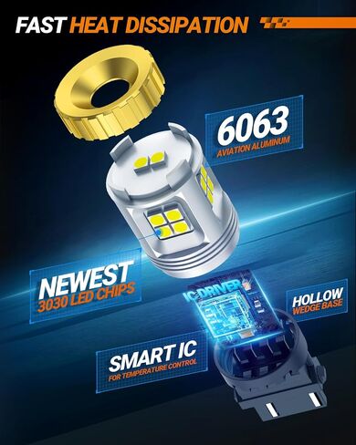 لمبة إضاءة عكسية ، 1200 ٪ أكثر إشراقًا لمبة LED ، 3156 3056 3057 4157 LED White White for Light Backup Light Lights Drl Morking Switch Lights (حزمة 2) in Kuwait
