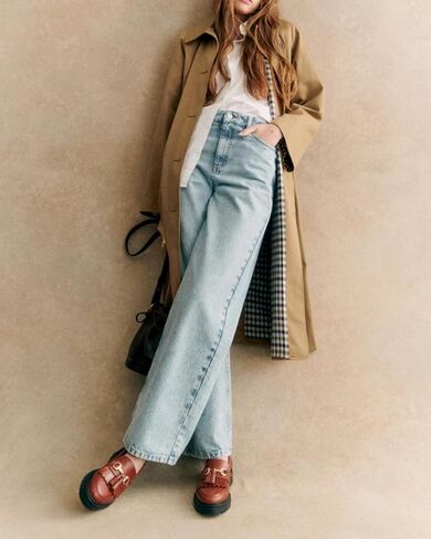 Women's Long Trench Coat Single Breasted Oversized Overcoat Classic Button Down Spring Outerwear in Saudi Arabia