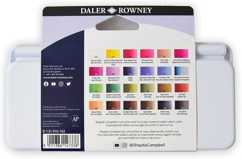 مجموعة السفر المائية Daler Rowney Aquafine 12 -PC - طلاء بالألوان المائية للورق المائي وأكثر - ألوان مائية للفنانين والطلاب - طلاء ملون مائي لجميع مستويات المهارة in Kuwait