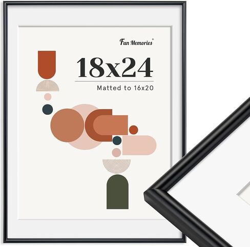 Modern Arched Wall & Tabletop Picture Frames, Shatterproof PVC Photo Frames 18x24, Display Pictures 16x20 with Mat or 18x24 Without Mat, Lightweight, Water-Resistant & Space-Saving Home Decor in Kuwait