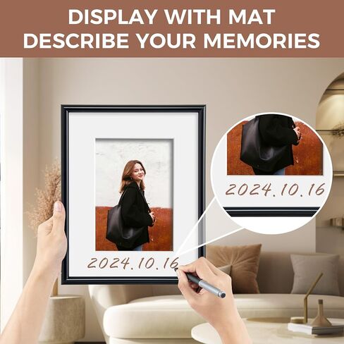 Modern Arched Wall & Tabletop Picture Frames, Shatterproof PVC Photo Frames 18x24, Display Pictures 16x20 with Mat or 18x24 Without Mat, Lightweight, Water-Resistant & Space-Saving Home Decor in Kuwait