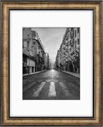 Golden State Art, 11x14 Photo Frame with Mat for Pictures 8x10 and Real Glass (Dark Gold Brown & Bronze Pewter Panel with White Color Mat, 1.25 Inch Frame Border) in Saudi Arabia