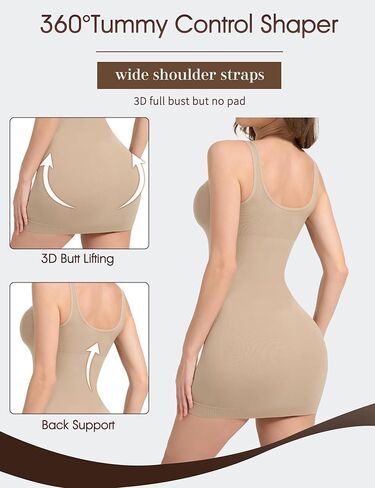 Full Slip Dress With for Women Tummy Control Body Shaper Shapewear Slips for Under Dresses in Saudi Arabia