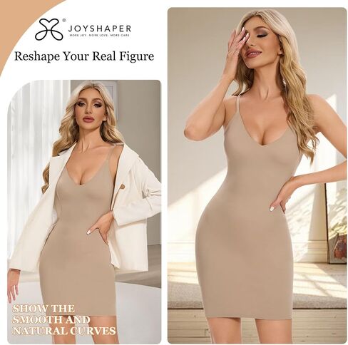 JOYSHAPER Body Shaper for Women V Neck Full Slips for Under Dress in Saudi Arabia