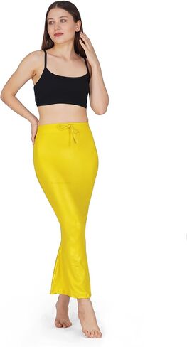 Shimmer Fabric Saree Shapewear Petticoat for Women, Skirts,Shape Wear Sari Silhouette With Adjustable Drawstring in Kuwait