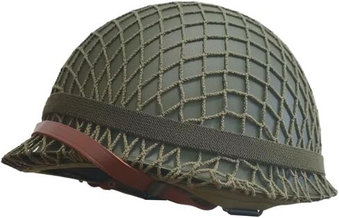 WWII US Army M1 Steel Helment Replica - WW2 Gear مع حزام الذقن القماشي ، غطاء شبكة ، شريط عين Cat و DIY in Saudi Arabia